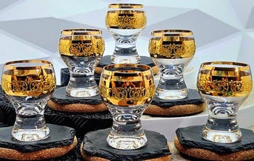 |- (6) x *luxuriöses Bohemia Kristallglas Set (Tschechien)*