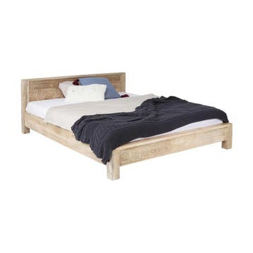 *WOONWINKEL* Kare Design Puro Bedframe Met Houtsnijwerk 160, Verzenden, Nieuw, Bruin
