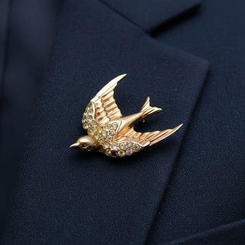 Argento Sterling Vermeil - Broche - Hemelse Zwaluw
