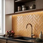 Wandtegel Oranje 7,5x30cm (Muurtegels, Afbouwmaterialen), Nieuw, 20 tot 40 cm, 10 m² of meer, Wandtegels