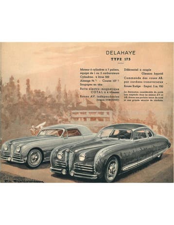 1948 DELAHAYE PROGRAMMA BROCHURE FRANS, Nieuw, Author
