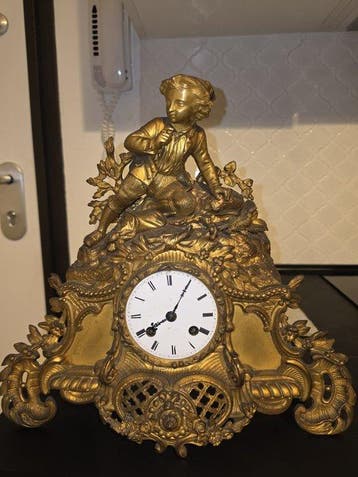 Figurale pendule - Messing, Brons - 1800-1850, Antiek en Kunst, Antiek | Klokken