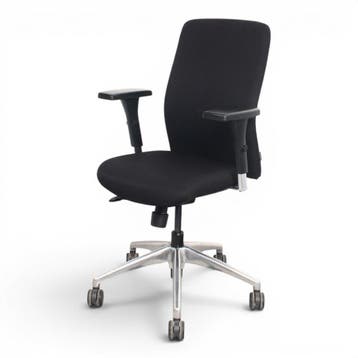 Euroseats Milano bureaustoel, EN1335, zwart-chrome, Huis en Inrichting, Ophalen of Verzenden, Gebruikt