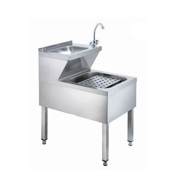 HCB Dubbele wasbak - uitgietbak - 50 cm - RVS, Verzenden, Nieuw in verpakking