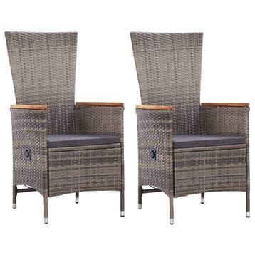 Luxe Terrasstoelen met Kussens | Laatste Stuk!, Ophalen of Verzenden, Zo goed als nieuw, Rotan, Verstelbaar