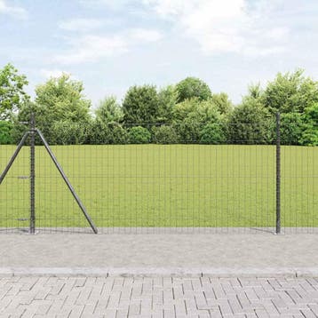 vidaXL Euro-hek met betonnen voetstuk 10 x 0,8 m PVC-Coated, Verzenden, Nieuw, IJzer