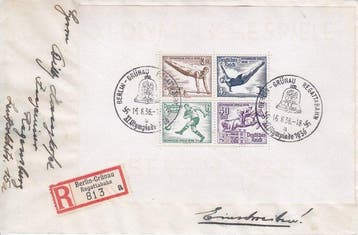 Duitse Rijk 1936 - Olympische Spelen 1936 - Partij met, Gestempeld