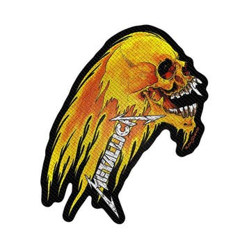 Metallica - Flaming Skull - patch officiële merchandise, Ophalen of Verzenden, Nieuw, Kleding