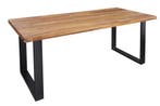 Massief houten eettafel IRON CRAFT 200cm naturel zwarte, Ophalen of Verzenden, Nieuw