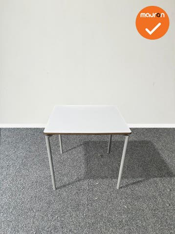 Vergadertafel - 4-poots - 80x80cm - met wit onderstel - incl, Vergader- of Presentatieruimte, Ophalen of Verzenden, Gebruikt, Tafel
