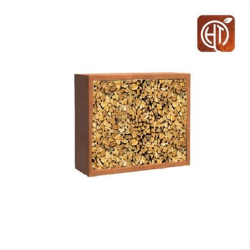Cortenstaal houtopslag 120x40x100cm - zonder poten