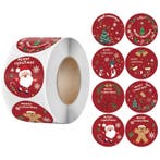 500 Kerst Stickers Op Rol - 2.5cm - Kerststickers -, Diversen, Verzenden, Nieuw