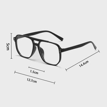 Retro Vierkante Zonnebril Unisex - Stijlvolle Dubbele Brug &, Verzenden, Nieuw