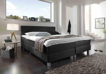 Bed Victory Compleet 90 x 220 Chicago Blue Grey €334,80!, 90 cm, Eenpersoons, Bruin, Nieuw
