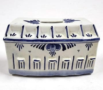 Vintage delfts blauwe keramieken spaarpot, Verzamelen, Verzenden, Gebruikt