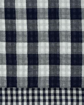 Double Gauze Katoen Dubbelzijdig Ruit Navy, Nieuw, Blauw