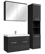 Badkamermeubel Set Paso 80 x 40 cm Zwart Badmeubel, Huis en Inrichting, Badkamer | Badkamermeubels, Verzenden, Nieuw, Wastafelkast