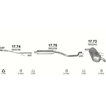 Uitlaatpijp OPEL [17.74], Auto-onderdelen, Nieuw, Opel