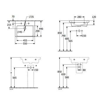 Wastafel Villeroy & Boch Subway 3.0 Met CeramicPlus 1, Ophalen of Verzenden, Nieuw