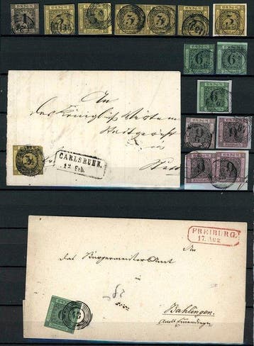 Baden 1851/1868 - ruim overcomplete Badensverzameling (met, Gestempeld