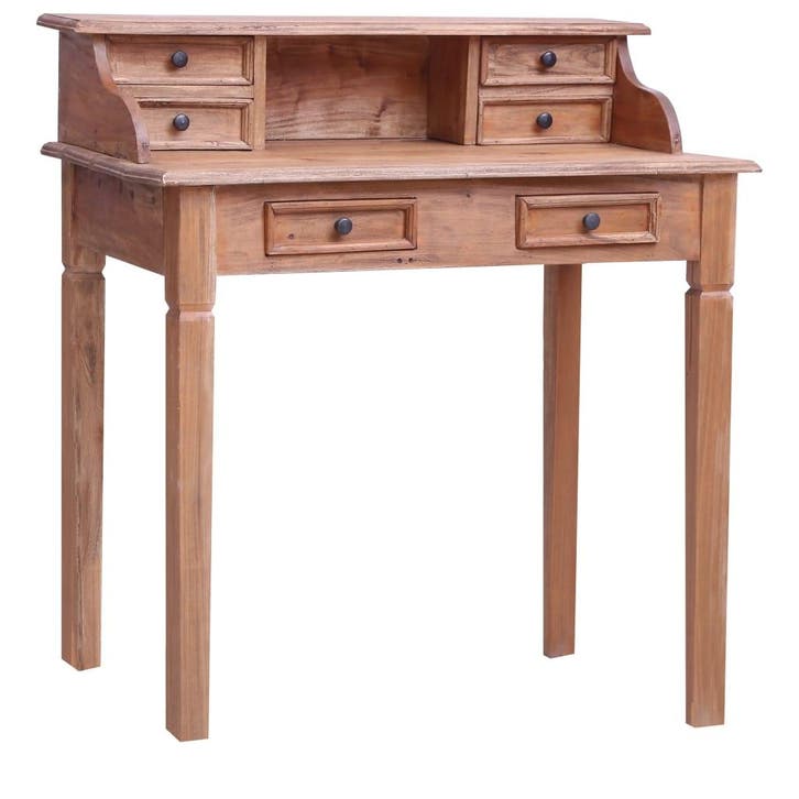 vidaXL Schrijftafel met lades 90x50x101 cm massief, Huis en Inrichting, Bureaus, Nieuw, Verzenden