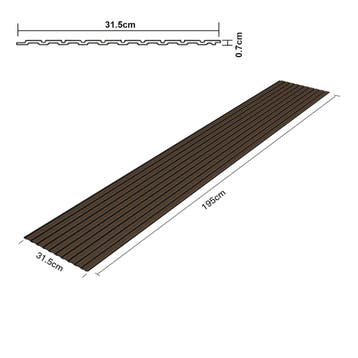 Wandpanelen Bronckhorst 3D set van 6 polystyreen 195x31,5 cm, Doe-het-zelf en Verbouw, Verzenden, Nieuw