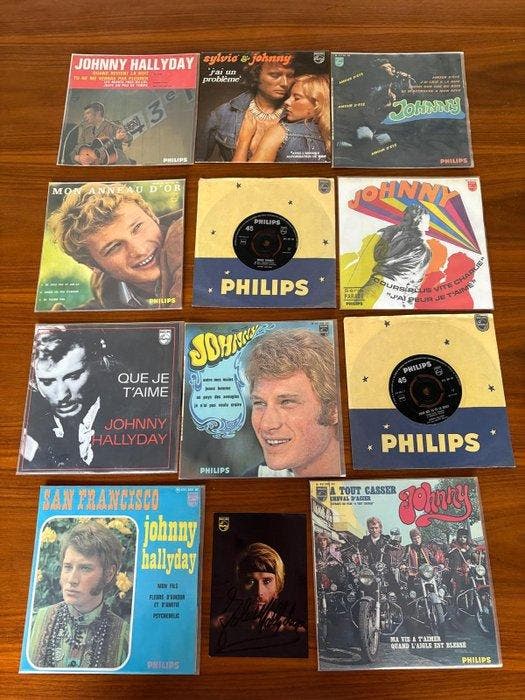 Johnny Hallyday - 12x Vinyl - Diverse titels - EP - Diverse, Cd's en Dvd's, Vinyl Singles