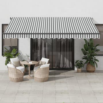 vidaXL Luifel handmatig uittrekbaar 450x350 cm antraciet en, Verzenden, Nieuw
