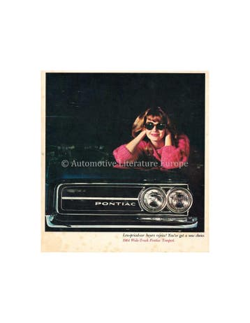 1964 PONTIAC TEMPEST WIDE-TRACK MODELLEN BROCHURE ENGELS, Nieuw, Author