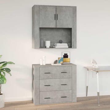 Hangkast 80cm Betongrijs | Laatste Stuk! - 46% Korting, Huis en Inrichting, Kasten | Wandmeubels, Ophalen of Verzenden, Zo goed als nieuw