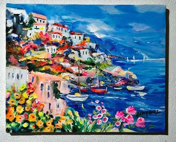 Alfredo Grimaldi (1950) - La costa in fiore