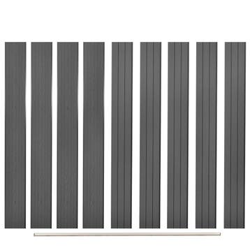 vidaXL Vervangende schuttingplanken 9 st 170 cm HKC grijs, Verzenden, Nieuw, Kunststof