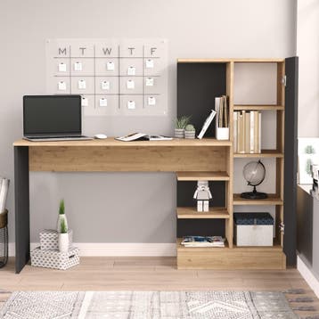 Bureau Varhalo 120x152,5x40 cm eikenkleurig en antraciet [en, Verzenden, Nieuw