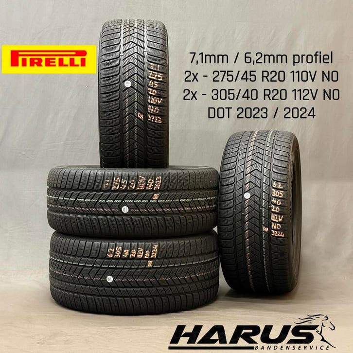 275/45/20 305/40/20 Pirelli winterbanden 7,1/6,2mm profiel, Auto-onderdelen, Banden en Velgen, 20 inch, Erkend duurzaam, Winterbanden