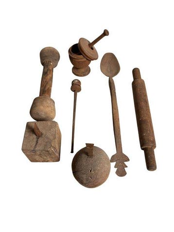 Vijzel en stamper (7) - Hout - Antiek keukengerei
