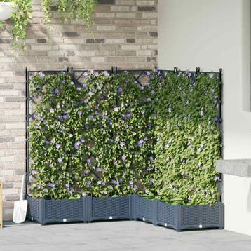 vidaXL Plantenbak 5 st Grijs 120 x 120 x 125,5 cm PP, Tuin en Terras, Verzenden, Nieuw, 100 cm of meer