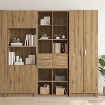 vidaXL Boekenkast Artisanaal eiken 30 x 42.4 x 185.2 cm, Huis en Inrichting, Kasten | Buffetkasten, Minder dan 50 cm, Verzenden