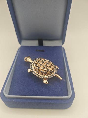 Zonder minimumprijs - Broche 925 zilver, goudvergulde