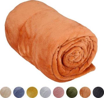 2dekans | Arti Casa Fleece Deken 150 x 200 cm - Plaid -, Ophalen of Verzenden, Zo goed als nieuw, Oranje