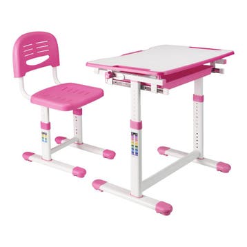 Kinderbureauset Sala kindertafel met 1 stoel roze en wit [en, Verzenden, Nieuw