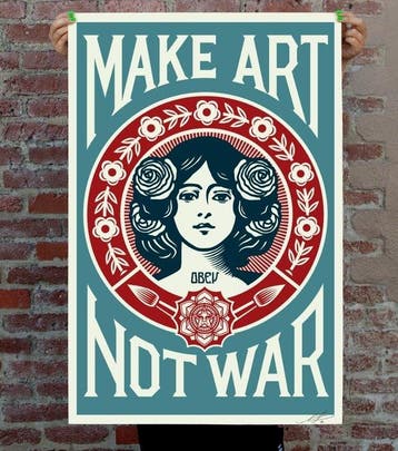 Shepard Fairey (OBEY) (1970) - Make Art Not War - Blue
