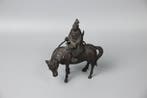 sculptuur, Bronze Samurai on Horseback Sculpture - 17 cm -, Antiek en Kunst