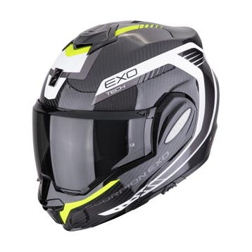 Scorpion EXO-Tech Evo Carbon Cosy Zwart Wit Geel Systeemhelm, Motoren, Kleding | Motorhelmen, Systeemhelm, XXL, Nieuw met kaartje