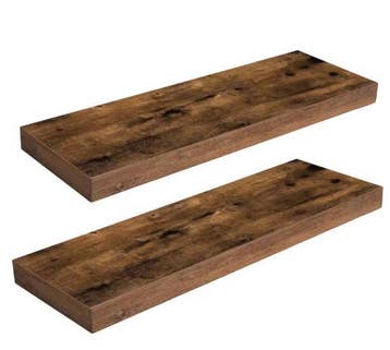 Set van 2 Zwevende Wandplanken – Vintage Bruin met Beugels, Verzenden, Nieuw