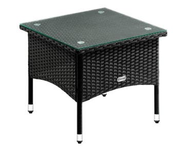Polyrotan Bijzettafel Zwart 50x50x45cm (Meubelen, Interieur), Verzenden