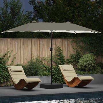 vidaXL Tuinparasol Zand en Antraciet 385 x 209 x 244 cm, Verzenden, Nieuw, 2 tot 3 meter