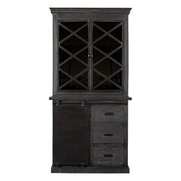 Buffetkast Mangohout Milan 100 Met Deurtjes X Zwart, Huis en Inrichting, Kasten | Buffetkasten, Verzenden, Nieuw, Overige houtsoorten