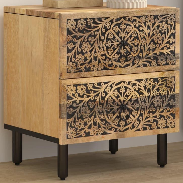 vidaXL Nachtkastje 40x33x46 cm massief mangohout, Huis en Inrichting, Slaapkamer | Nachtkastjes, Nieuw, Hout, Verzenden