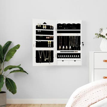 vidaXL Sieradenkast met spiegel wandgemonteerd 37,5x10x67 cm, Huis en Inrichting, Woonaccessoires | Spiegels, Verzenden, Nieuw