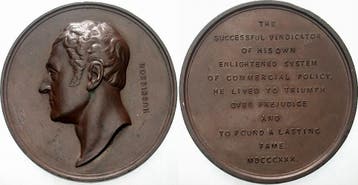 Brons medaille Personenmedaille Huskisson, William 11 Mae..., Verzenden